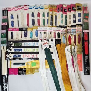50 NEWVintage Zippers Talon J&P Coats Unique Misc Sizes Colors Material